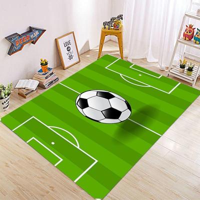 Fußballfeldmuster Teppich für Wohnzimmer Anti-Rutsch Fußmatte Geeignet Schlafzimmer Kinder Spielbereich Sportbodenmatte für Heimdekoration
