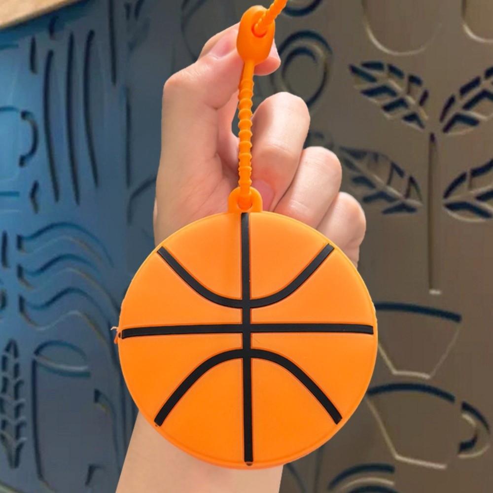 Portable Creative Sporty Ball Shaped Coin Purse Mini Waterproof Silicone Ball Shaped Pouch Cartoon Tennis Earphone Bag