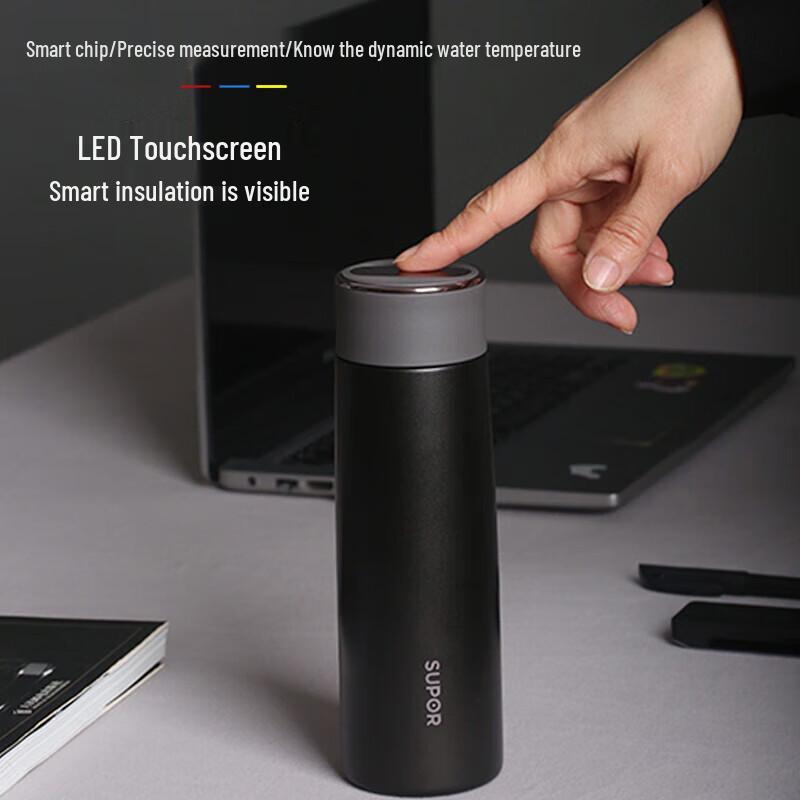 Supor Smart Temperature Display 316L Stainless Steel Insulated Bottle
