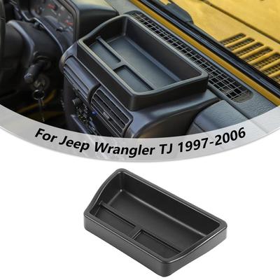 Auto-Mittelkonsolen-Aufbewahrungsbox, Armaturenbrett-Organizer-Tablett für Jeep Wrangler TJ 1997–2006, Zubehör, Schwarz, 1 Stück