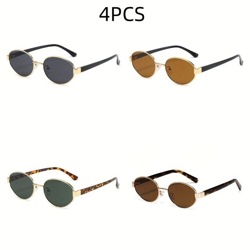 

4 пары новых модных очков в стиле ретро, подходящих для повседневной носки на вечеринках и светских мероприятиях. Модные аксессуары