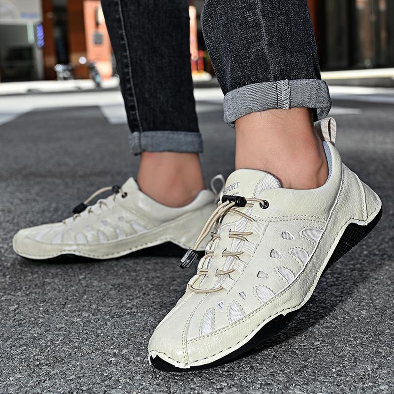 Fashion Summer New Men Breathable Driving Shoes Outdoor Leather Bean Shoes Hot Selling Plus Size Men Breathable Sports and Leisure Shoes