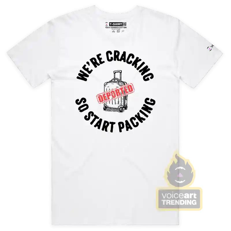 VOICEART Начинаем собирать вещи Забавная футболка с мемом о депортации с премиальной графикой 3XL