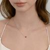 (Prata 925) Colar Pingente Coração NZ2515 Vermelho
