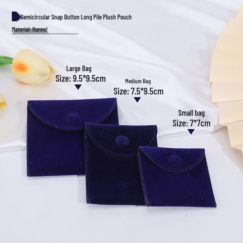 Velvet Snap Button Jewelry Pouch with Drawstring
