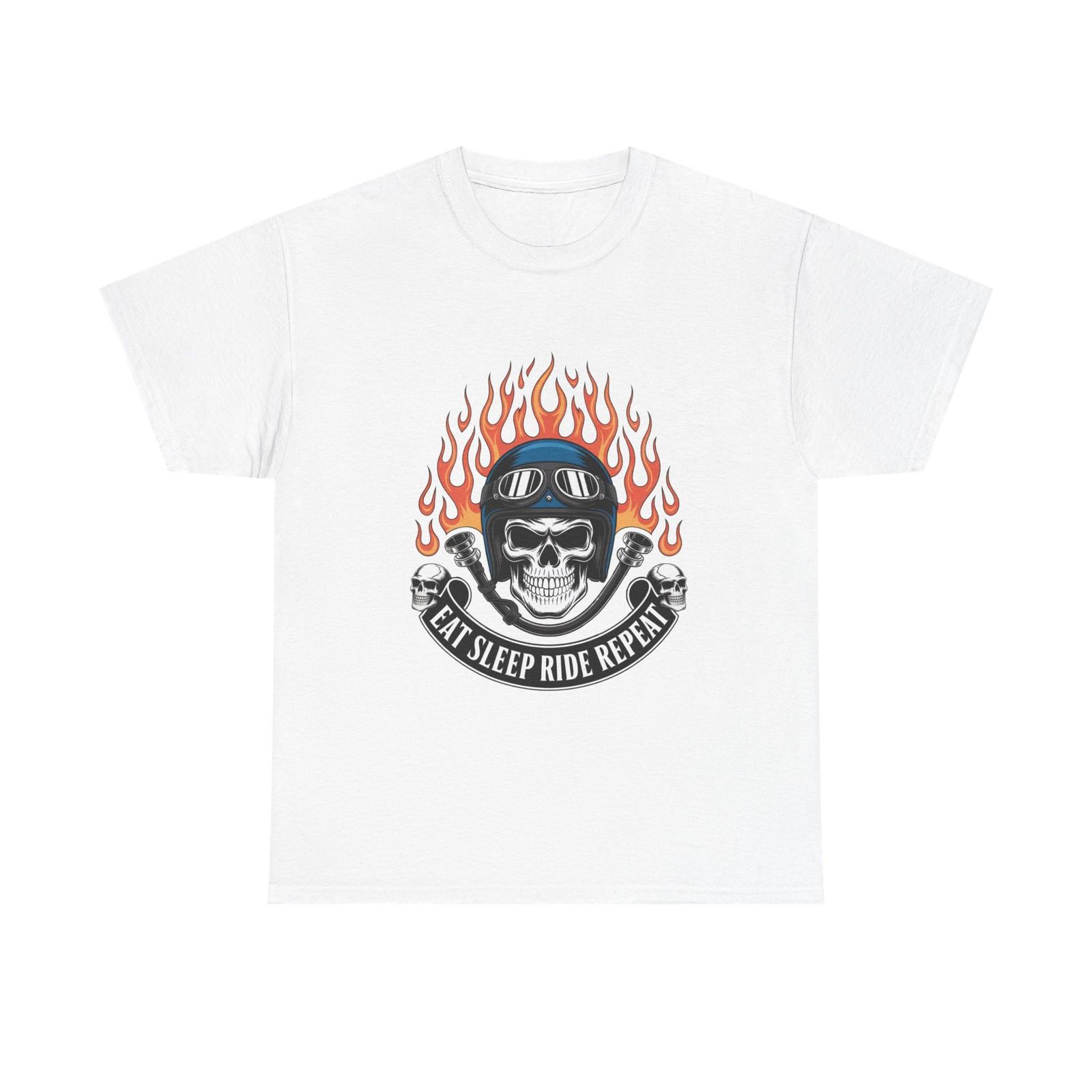 Biker T-Shirt - Eat Sleep Ride Repeat - Tee Shirt For Bikers - Bike Enthusiasts S