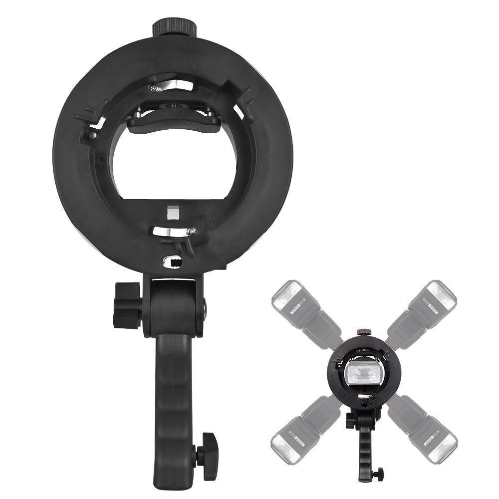 L-Shaped Camera Flash Microphone Bracket with Handheld Chuck and Softbox Fill Light