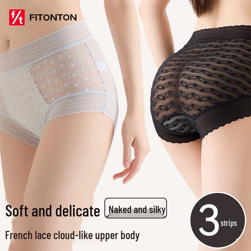 

FitonTon Women s High-Waist Lace Briefs L (115-135 catties)