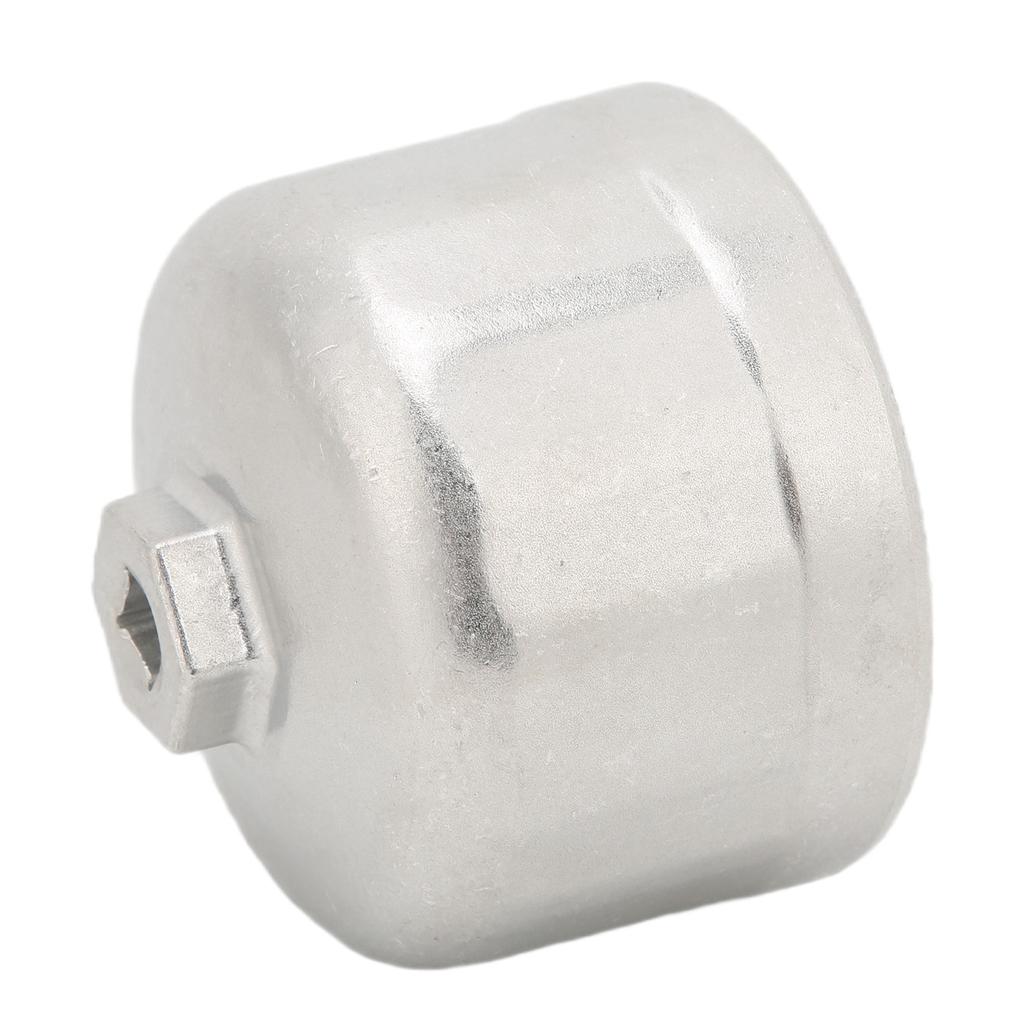 86mm 3.39in Oil Filter Wrench Socket Cap Sliver Heavy Duty Stainless Steel Removal Tool