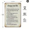 Vintage Metal Poster Change Your Life, Retro Wall Sign for Garage