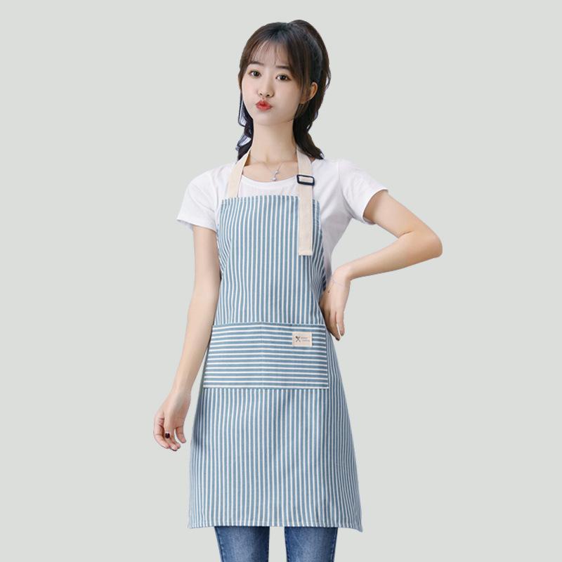 

Korean version of small fresh kitchen men and women cooking breathable apron cotton summer fashion waist cotton blouse work clothes