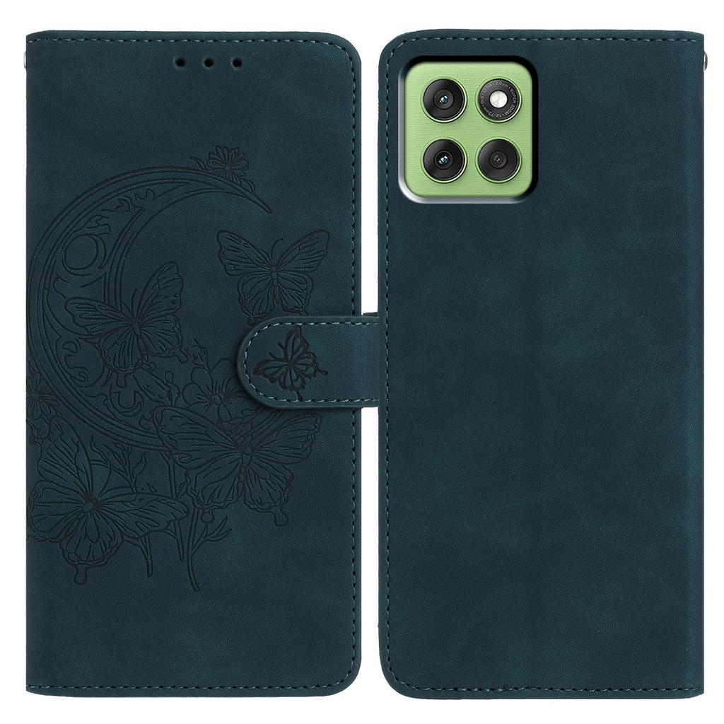 For Motorola Edge 60 5G Case Butterfly Flower Imprinted PU Leather Wallet Stand Phone Cover