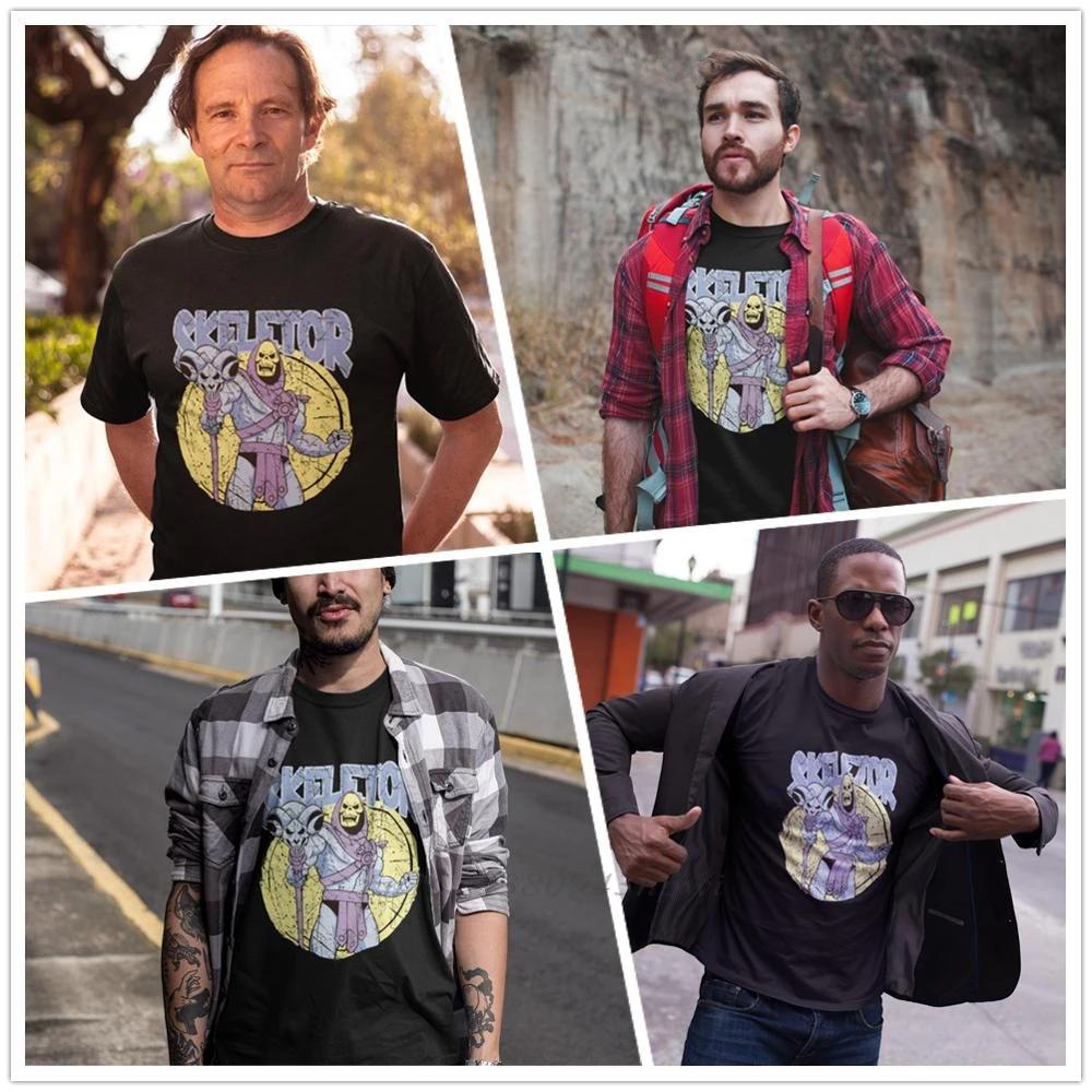 SKELETOR T-shirt SKELETOR T-shirt Korte Mouw Grappig T-shirt Grafisch Mannen Strand Katoenen T-shirt Jongens Punk Designer Streetwear