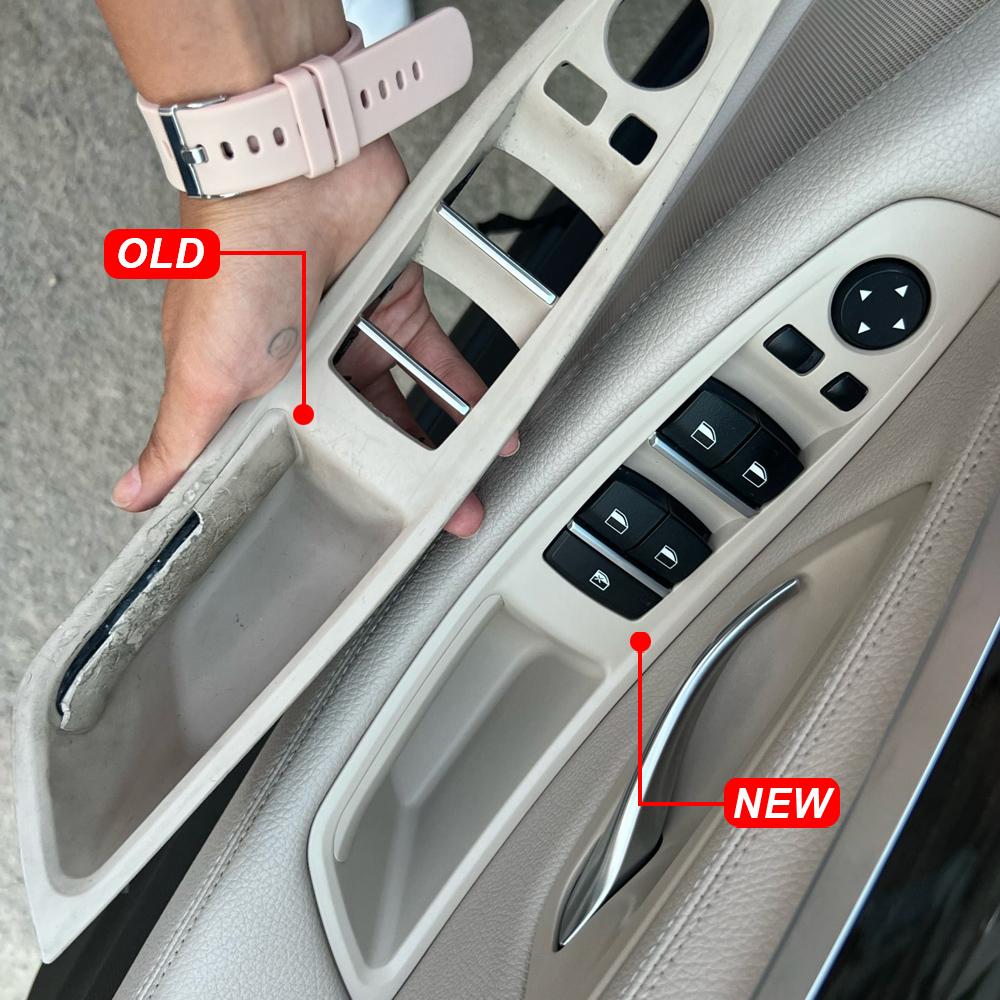 AAAQT1 RHD Right Driver Car Interior Door Handle Armrest Panel Pull Trim Cover Set For BMW 5 Series F10 F11 520i 523i 525i 528i 530i
