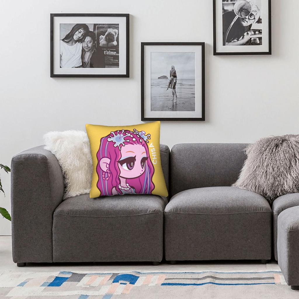 Chisa Wuthering Wave Pillow Case Kawaii Pillow Cover Square Pillowcases For Living Room Chair