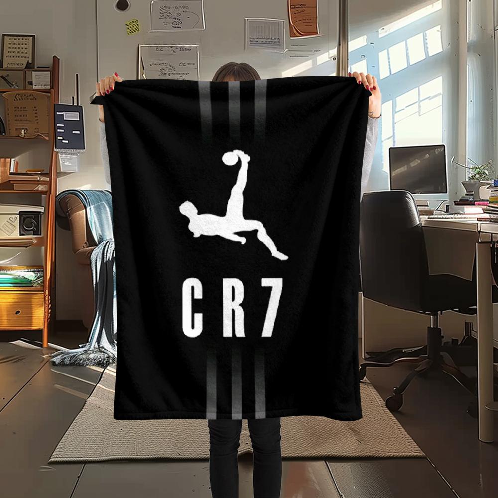 1 Stück C Ronaldo Aufdruck Flanelldecke, Hohe Qualität, Bequem für alle Jahreszeiten, Heimdekoration, Wärme und Komfort, Perfekt für Weihnachtsgeschenke