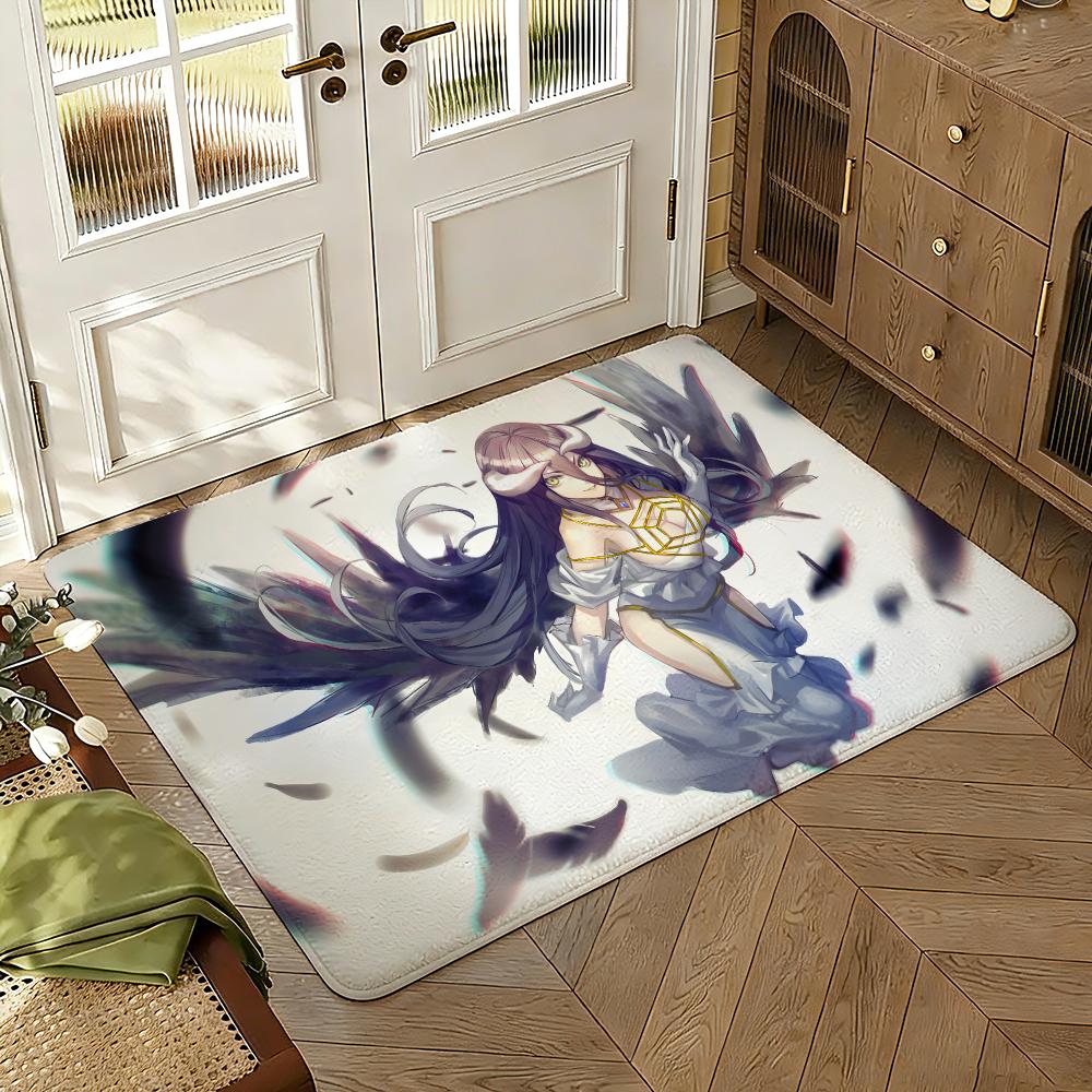 Anime O-Overlords A-Albedo Floor Mat Soft Thickened Absorbent Non-Slip Bedroom Living Room Door Mat Home Decor Flannel Rugs