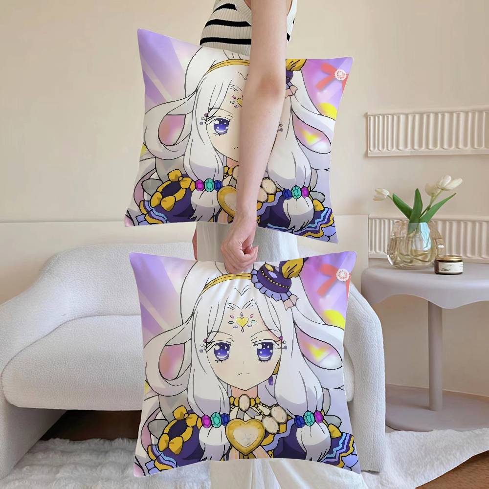 Anime P-Pripara Pillow Case Sofa and Living Room Decorative Cushion Covers Dust-proof and Mite-proof Invisible Zipper