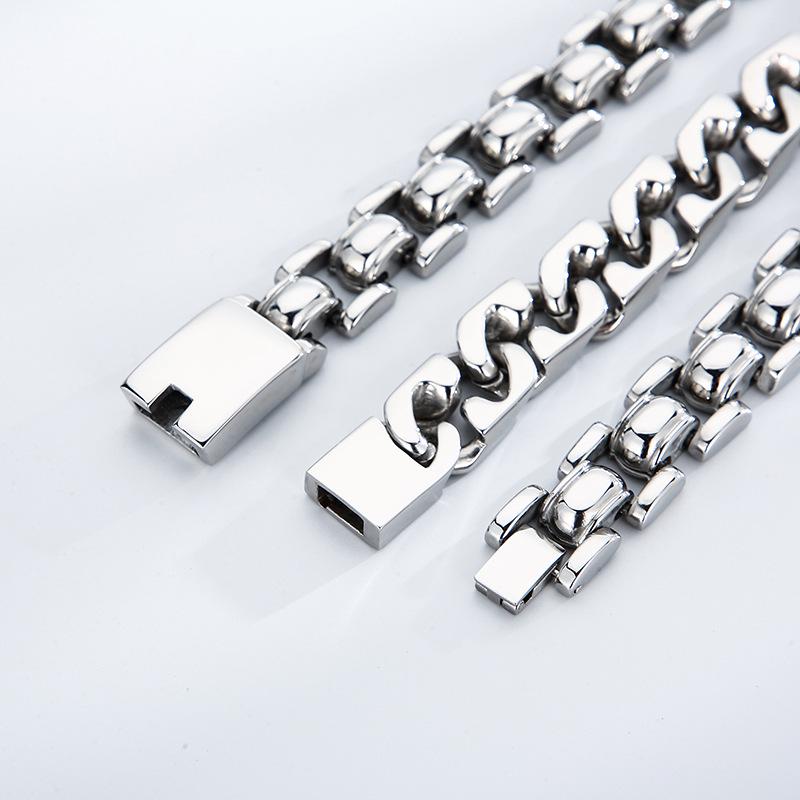 Punk Polished Stainless Steel Men's Geometric Bracelet – Fade Resistant