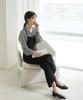 Ppaeppae Two-Collar Neck Basic Striped Blouse