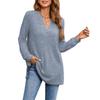 2025 Autumn/Winter Women's European Style Long Sleeve Loose Knit Top with Pockets