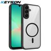 KEYSION Coque de téléphone magnétique transparente pour Samsung A57 5G A37 A27 5G Silicone+PC HD Transparente Housse antichoc pour Galaxy A17 4G 5G
