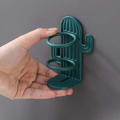 Cactus Toothbrush Holder No Punching Single Person Electric Toothbrush Storage Rack Makeup Brush Comb Shelf Bathroom Supplies