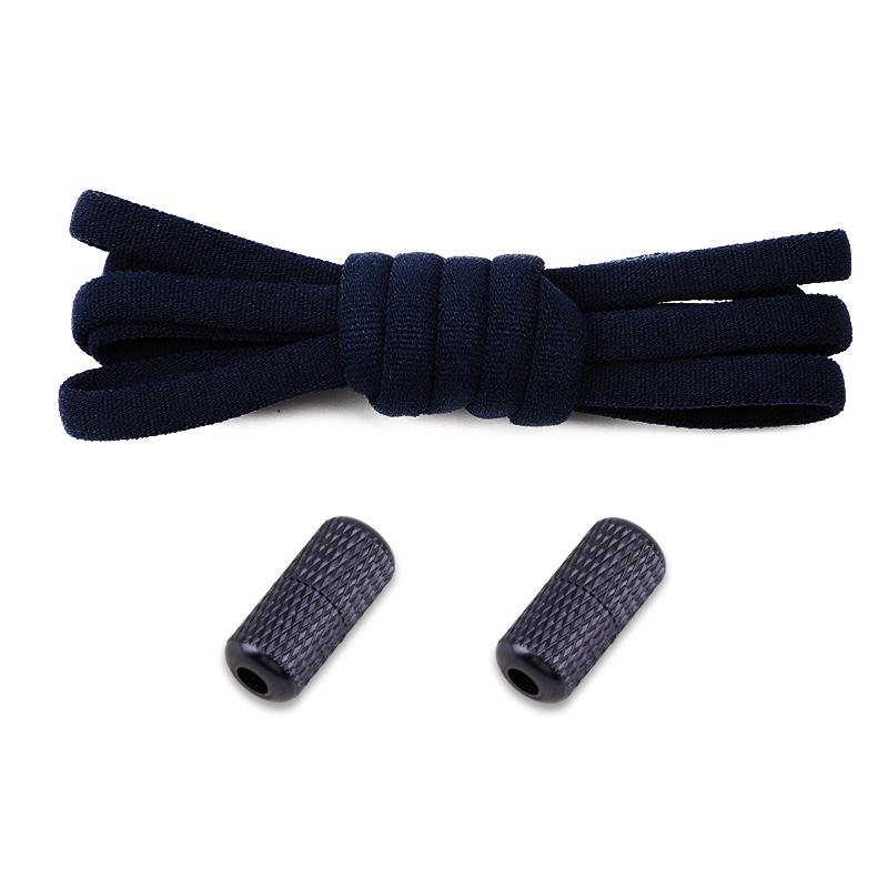1 Pair Elastic Shoelaces Round Metal Capsules Lock No Tie Shoe Laces For Sneakers Easy To Put On And Off Lazy Shoes Lace Unisex