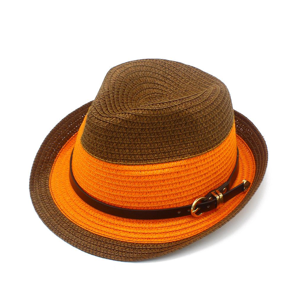 Summer color matching personalized Panama hat British jazz cool hat trendy brand sun hat fashionable versatile couple straw hat