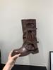 Thick-soled brown Maillard long knight boots women's boots 2025 new autumn and winter black locomotive medium boots