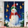 2 Stück, 2D-Ebene Druckmuster Vorhänge Niedlicher Schneemann Winter Weihnachten Festlich (3) Vielseitiger Stoff (ohne Stange) Geschenke Perfekt