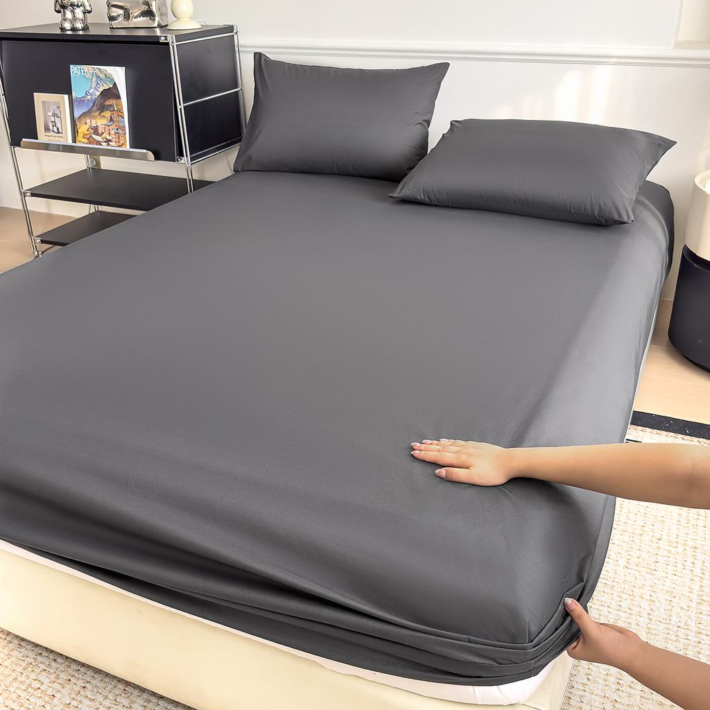Lençol de Elástico Impermeável de Algodão com Elástico Capa de Colchão Antiderrapante Ajustável para Cama Individual Dupla King Queen 150/180/200cm