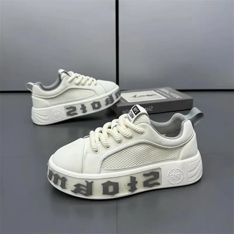 

2025 Весна Дышащие кеды Тонкие Универсальные Низкий верх Платформа Увеличение роста Ультрамягкие Модные сетчатые туфли Повседневная обувь 44 белый