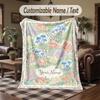 Mystical Moth Key Artwork Theme Throw Blanket Custom Name Text Personalized Blanket Soft Cozy Blanket for Home Sofa Bed