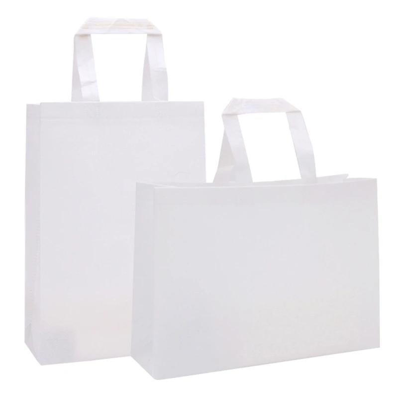 10PCS Colorful NonWoven Reusable Tote Bags  Large Eco Friendly Storage for Shopping Custom Logo (Extra Fee) Cloth Fabric Pouches