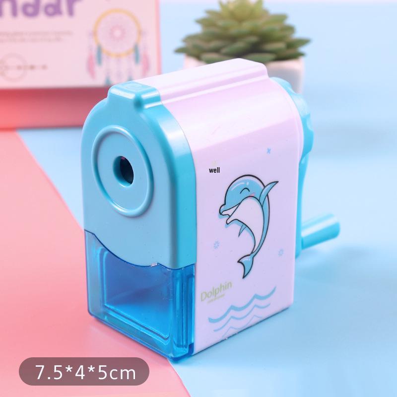

Portable Cartoon Hand-Crank Pencil Sharpener for Elementary Students - Single-Hole Stationery