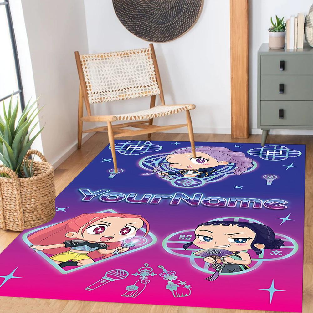 Dämonenjägerinnen (5) Personalisieren Sie Ihren Namens-Teppich, Ihr Bürostuhl-Kissen, Ihr Geschenk für Schlafzimmer und Wohnzimmer zu Hause.