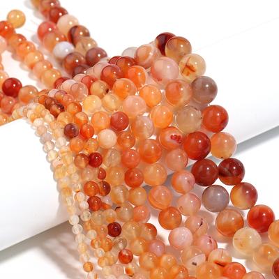4 6 8 10 12mm Natürliche Rote Achatsteinperlen Rund Lose Edelsteinperlen für Schmuckherstellung DIY Armbänder Halsketten Zubehör