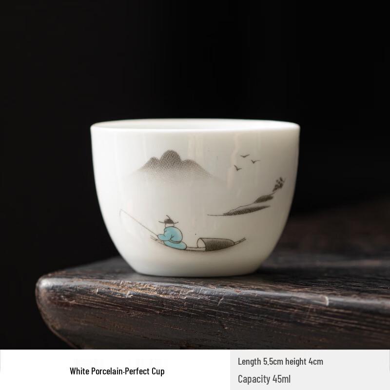 Horned Pansy White Porcelain Teacup