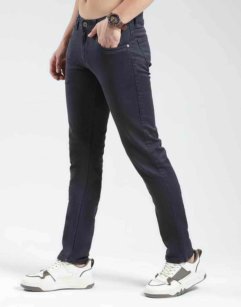 MONTE CARLO Men's Solid Regular Fit Jeans Navy Blue 30