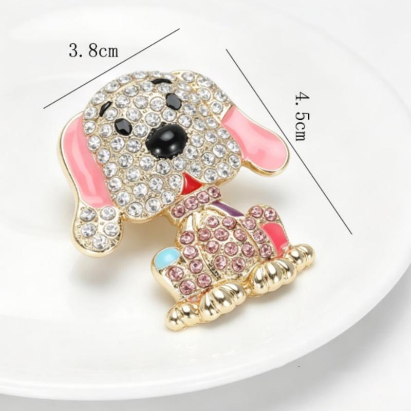 Cute Dog Brooches With Sparkling Plastics Enamel Details For Daily Wear Gifts For Dog Lovers Accessory
