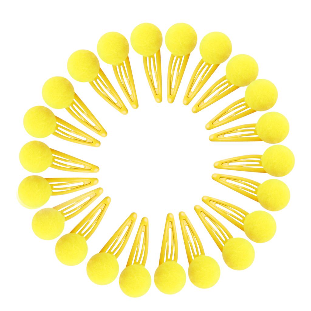 20 Stück Süßigkeiten Bunte Pompon Haarspangen Gefütterte Schnappspangen Kleine Süße Puffige Haarball-Haarspangen Fuzzy Pompoms Haarschmuck Kind