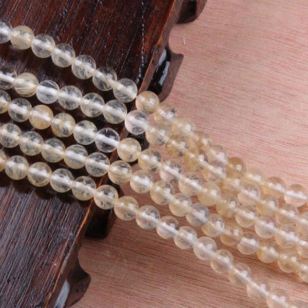 DIY For Bracelet Necklace Spacer Loose Beads 4 6 8 10 12mm Tea Stone Natural NEW Jewelry Making Round
