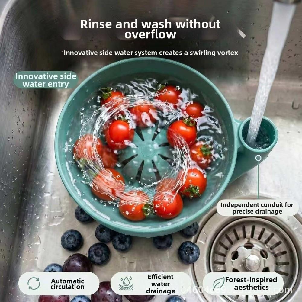 Self Spinning Berry Washing Bowl Swirling Design Kitchen Colander Vegetable Washer Kitchen Use