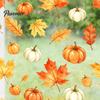 Waterproof PVC Window Art Watercolor Fall Static Clings, Maple Leaf & Pumpkin Removable Stickers, Autumn Seasonal Wall Decor Decal for Thanksgiving