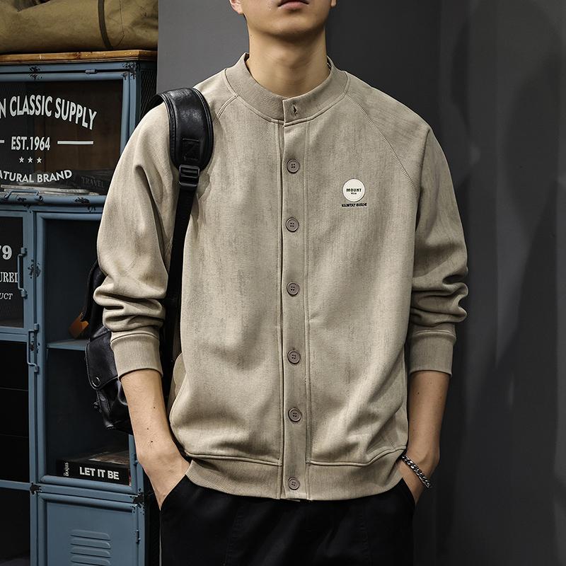 

Осенний американский винтажный кардиган с грудкой, свитер, мужская трендовая бейсбольная куртка, свободная спортивная повседневная куртка 4XL зелёный