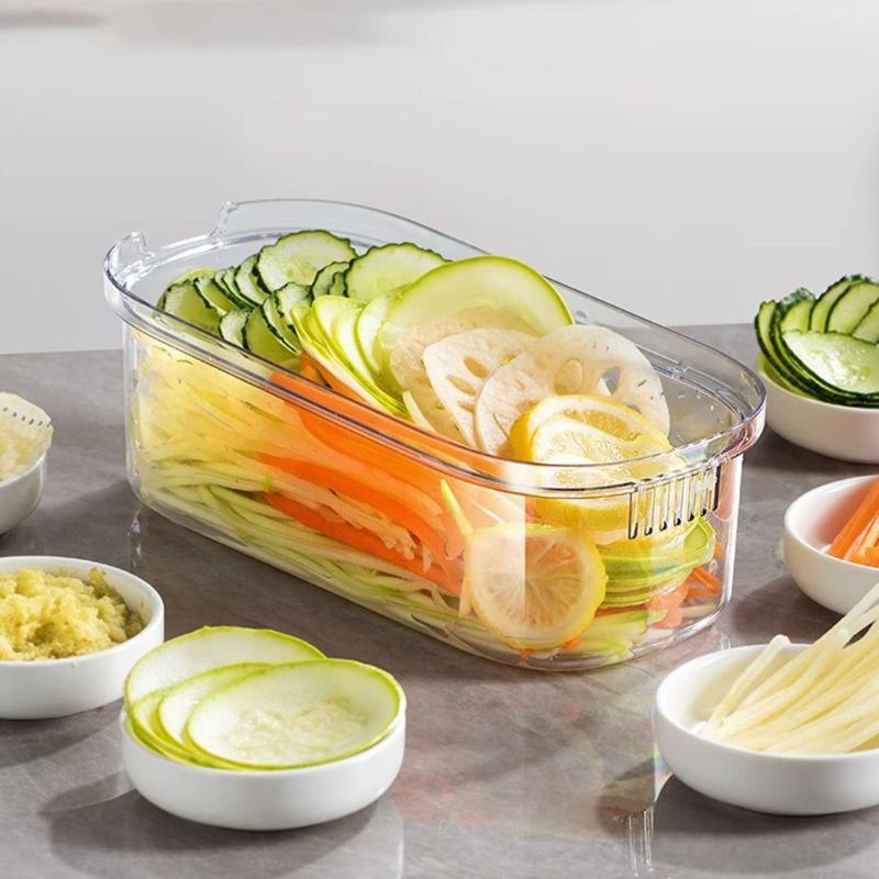 Multigunctional Vegetable Chopper 6 Interchangeable Blade Nonslip Handle Convenient Storage Designs Space Saving Grater