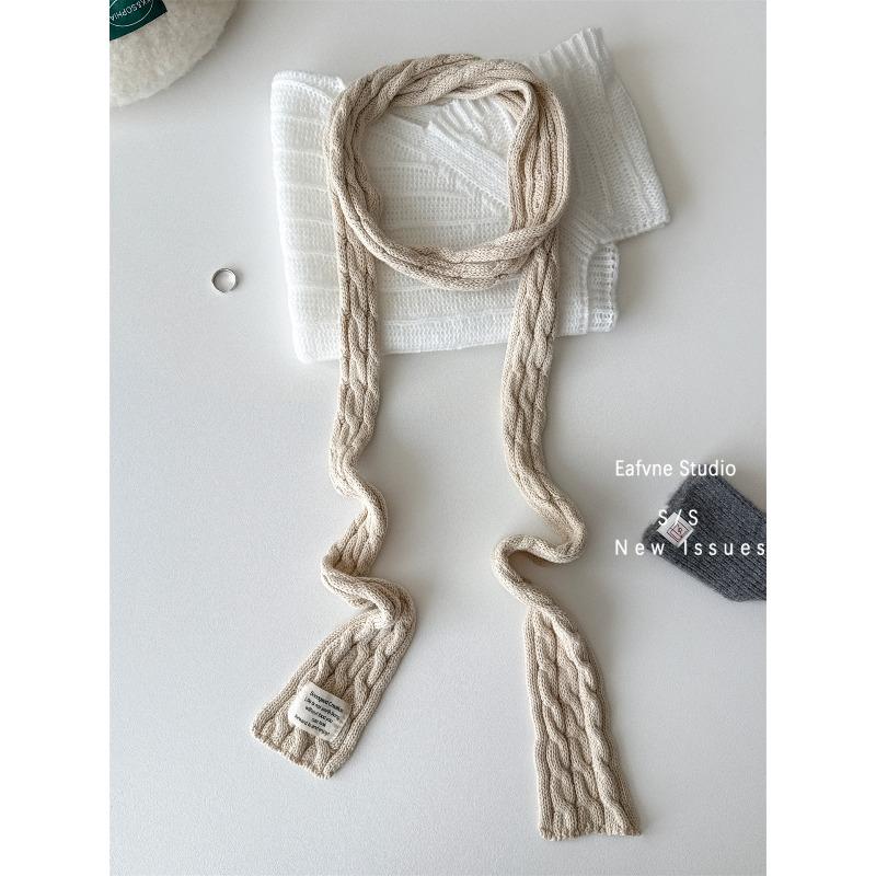

Niche Thread Thin Long Solid Color Scarf for Women Autumn and Winter New Korean Version Y2k Versatile Decorative Scarf 205*7CM