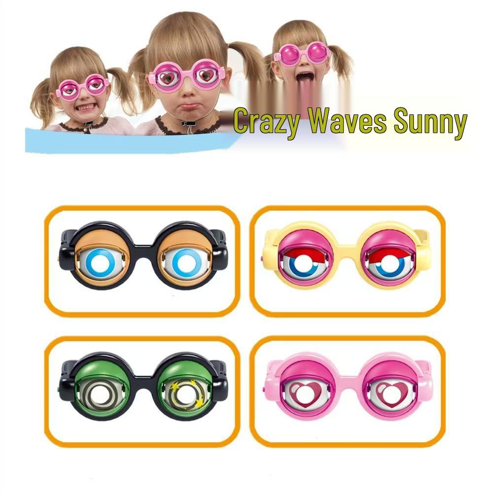 Cartoon Prank Blink Glasses: Pull-String Novelty Toy for Kids