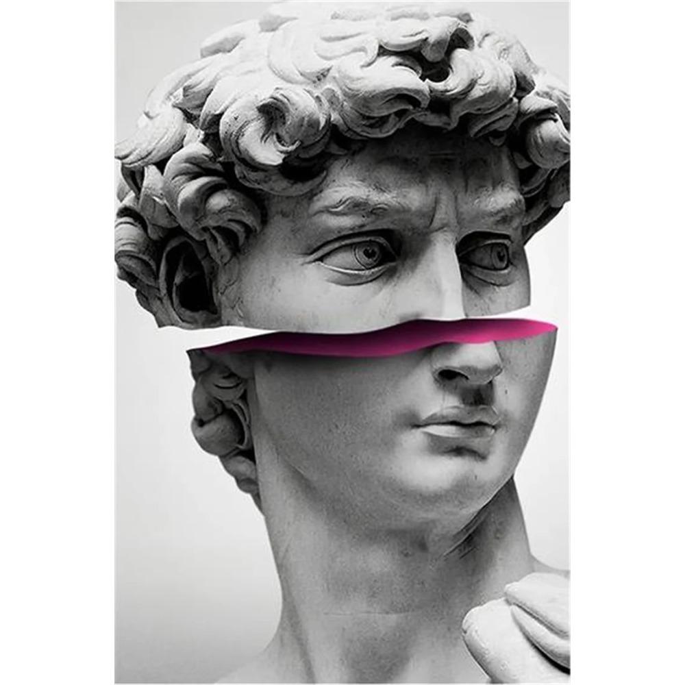 Scultura moderna Pittura su tela Graffiti Stampe artistiche Apollo Marmo David Popolo Poster Immagine di arte della parete per la decorazione della casa della Galleria